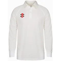 Camisa de cricket gris de manga larga Nicolls Matrix Junior