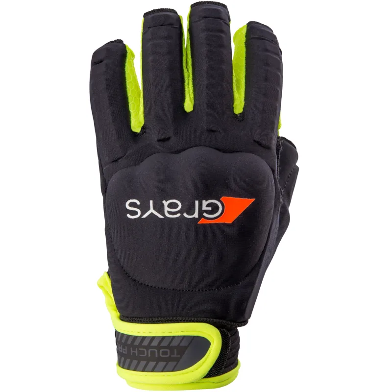 Grays Touch Pro Hockey Glove - Right Hand - Black/Fluo Yellow (2023/24)