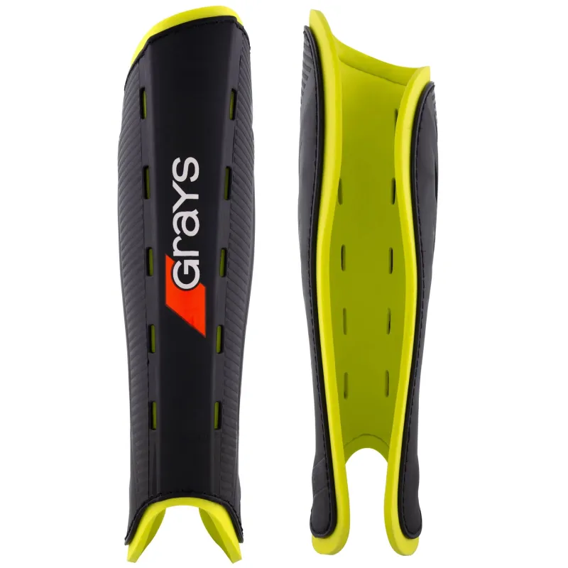 Grays G600 Hockey Shinguards - Black/Yellow (2024/25)