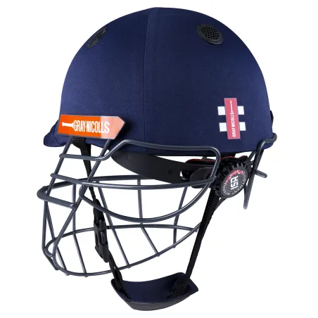 Casco Nicolls Atomic 360 Cricket gris - Azul marino (2020) -