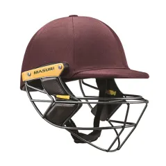 Masuri E Line Steel Cricket Helmet - Maroon (2022)