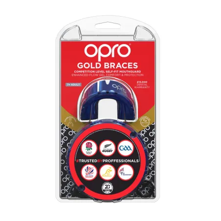 Protector bucal OPRO Self-Fit GEN4 Gold Braces - Azul Perla /