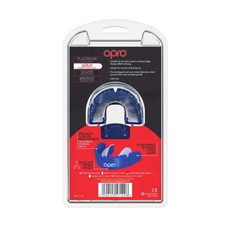 Protector bucal OPRO Self-Fit GEN4 Gold Braces - Azul Perla /