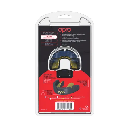 Protector bucal OPRO Self-Fit GEN4 Gold Braces - Negro / Dorado