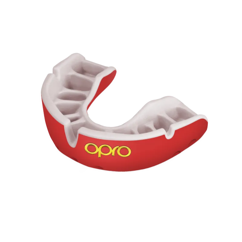 OPRO Self-Fit GEN4 Junior Gold Mouthguard - Red/Pearl OPRO Self-Fit GEN4 Junior Gold Mouthguard - Red/Pearl