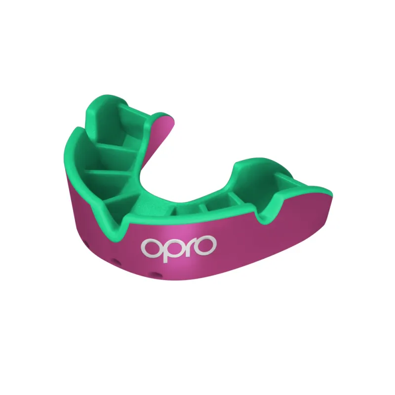 OPRO Self-Fit GEN4 Junior Silber Mundschutz - Pink / Fluro Green