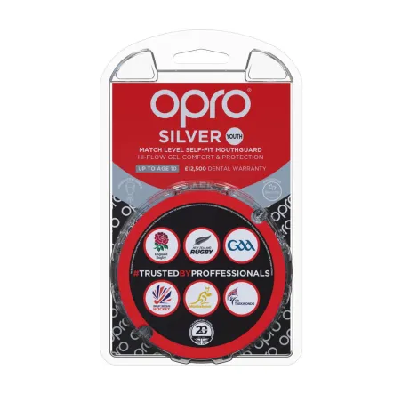 Protector bucal OPRO Self-Fit GEN4 Junior Silver - Rojo / Azul