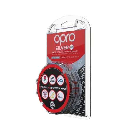 Protector bucal OPRO Self-Fit GEN4 Junior Silver - Negro / Rojo