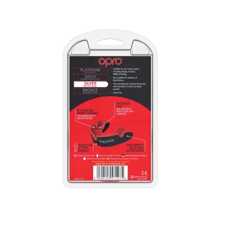 Protector bucal OPRO Self-Fit GEN4 Junior Silver - Negro / Rojo