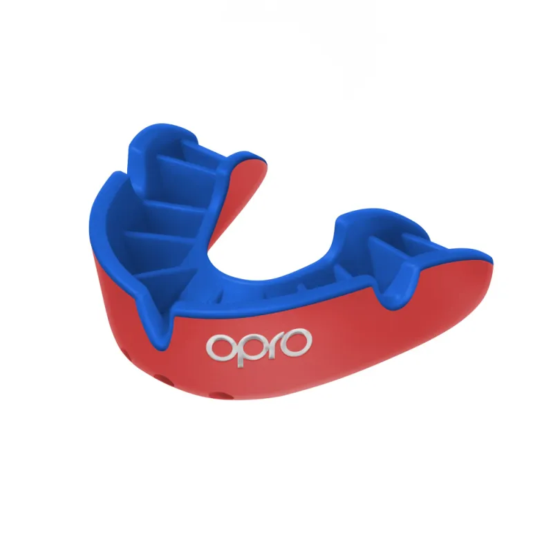 OPRO Self-Fit GEN4 Silver Mouthguard - Red/Blue