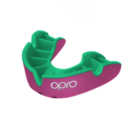 OPRO Self-Fit GEN4 Silver Mouthguard - Pink/Fluro Green