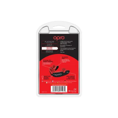 Protector bucal OPRO Self-Fit GEN4 Silver - Negro / Rojo -