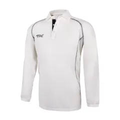 TK Long Sleeve Cricket Shirt - Navy Trim