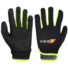 Grays G500 Gel Hockey Gloves - Black/Neon Yellow (2023/24)