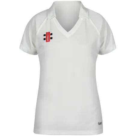 Nicolls Matrix V2 Kurzarm Damen Cricket Shirt Grau (2022)