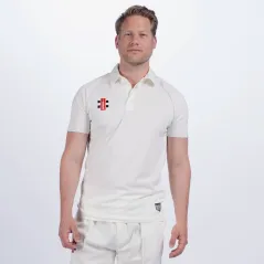 Camiseta gris Nicolls Matrix V2 de cricket de manga corta (2022)