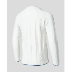 England Cricket Mens Long Sleeve Knitted Sweatshirt - White (2023/24)