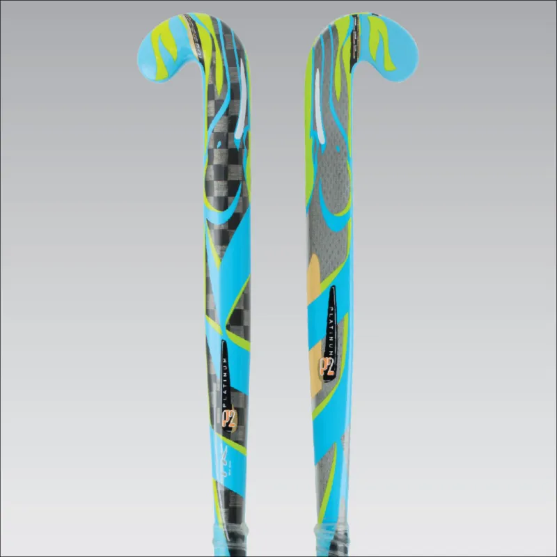 TK P2 Mid Bow Hockey Stick - Blue/Lime (2016)