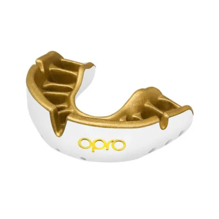 OPRO Self-Fit GEN4 Gold Mouthguard - White/Gold  - Hockey Mouthguards