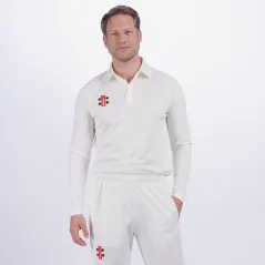 Camicia da cricket a manica lunga grigio Nicolls Matrix (2020)