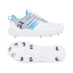 Kookaburra KC 1.0 Spike Cricket Shoes - White/Mint/Grey (2023)