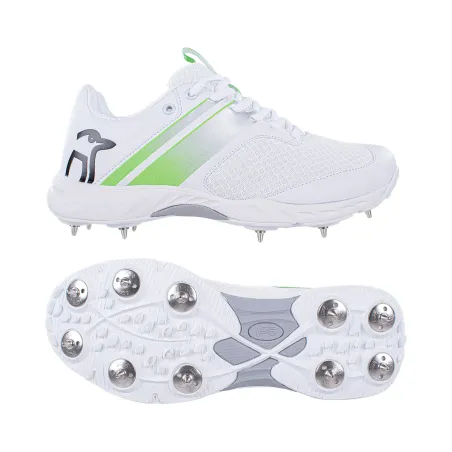 Kookaburra KC 3.0 Spike Cricket Shoes - White/Lime (2023)