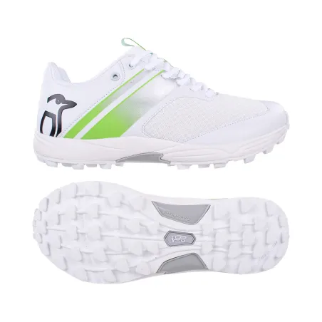 Kookaburra KC 3.0 Rubber Cricket Shoes - White/Lime (2023)