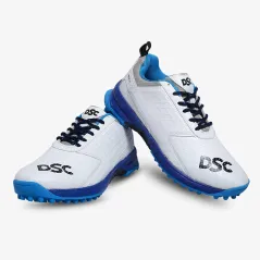 DSC Jaffa 22 Junior Rubber Cricket Shoes - White/Navy (2024)