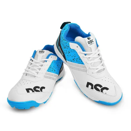 DSC Zooter Cricket Shoes - White/Blue (2024)