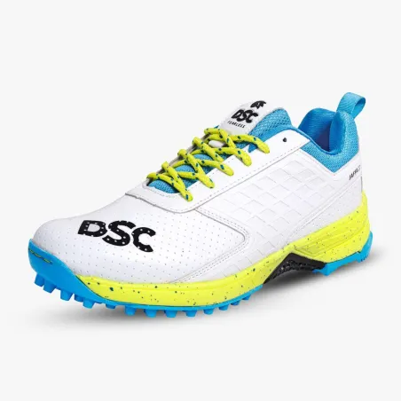 DSC Jaffa 22 Junior Cricket Shoes - White/Yellow (2023) -