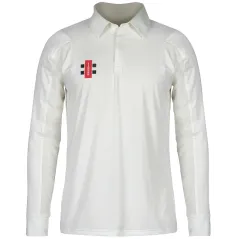 Camisa de Cricket de Manga Larga Gris de Nicolls Velocity -