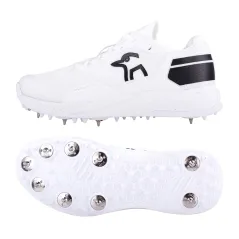 Kookaburra KC Players Spike Cricket Shoes - White/Black (2024)