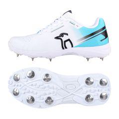Kookaburra KC 3.0 Spike Junior Cricket Shoes - White/Aqua (2024)