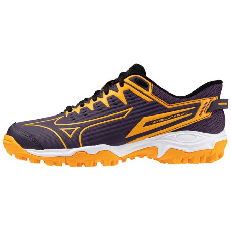 Mizuno Wave Lynx 2 Junior Hockey Shoes - Purple/Orange (2024)