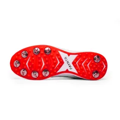 Payntr V Spike Cricket Shoes - White/Red (2024)