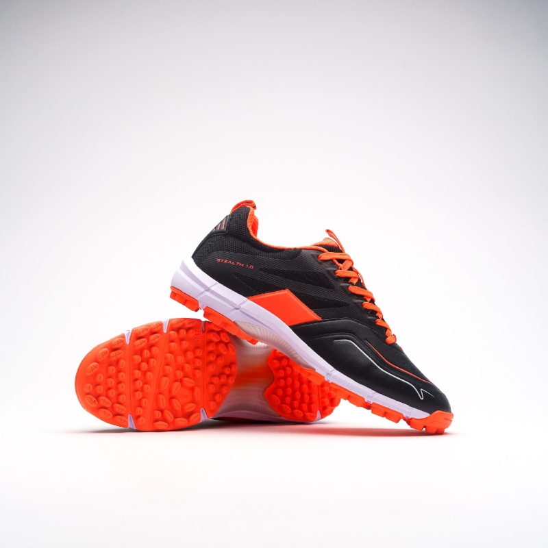 Grays Stealth 1.0 Hockey Schoenen - Zwart/Oranje (2024/25) -