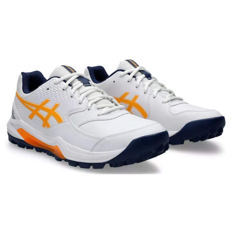 Asics Gel Lethal Field 2 Junior Hockey Shoes White Orange 2024 25