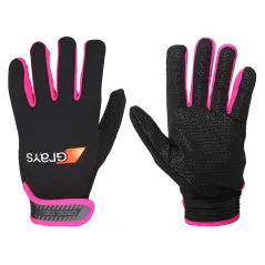 Grays G500 Gel Hockey Gloves - Black/Fluo Pink (2023/24)