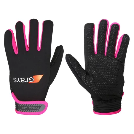 Grays G500 Gel Hockey Gloves - Black/Fluo Pink (2023/24)