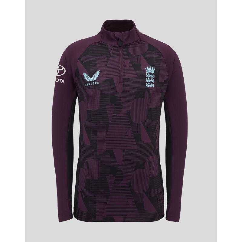 Castore England Cricket Pro 1/4-Reißverschluss-Trainingsoberteil – Junior (2025/26)
